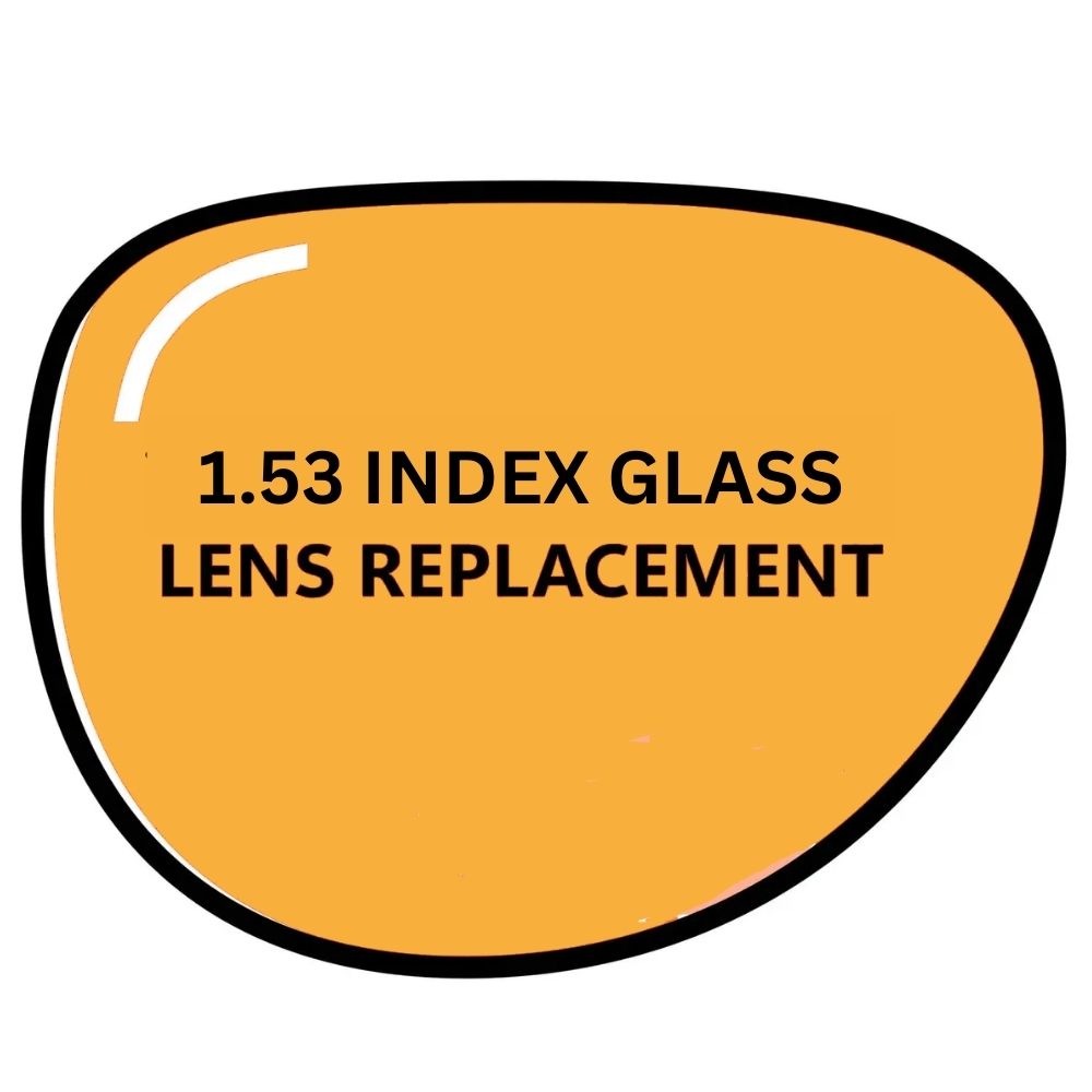 Clear 1.53 index glass lenses from VS Eyewear, showcasing a sleek, polished surface ideal for eyewear frames.