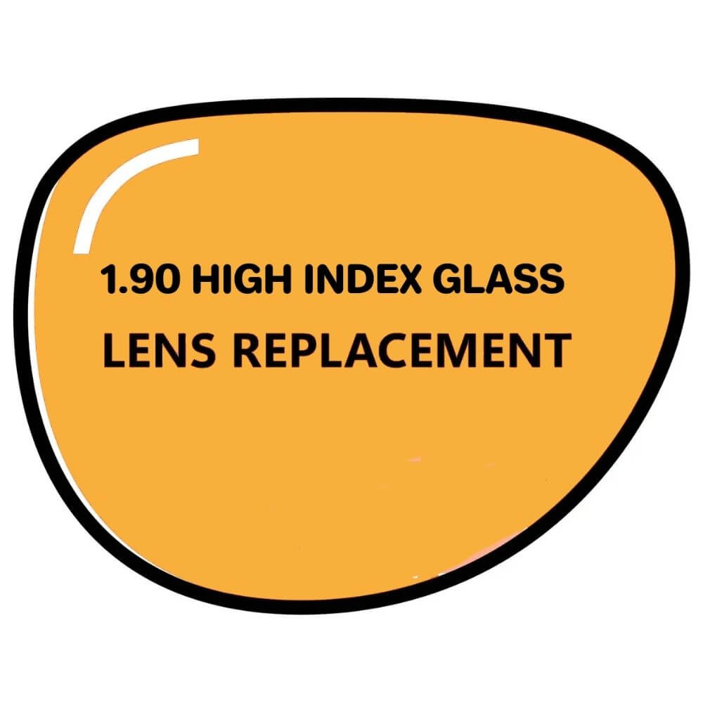 VS Eyewear 1.90 high index glass lenses showcasing sleek design and clarity for prescription eyewear.