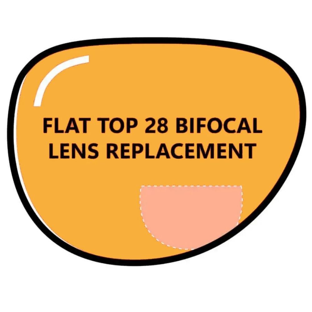 Flat Top 28 Bifocal Glass Lens Replacement - Glass Lens Eyewear