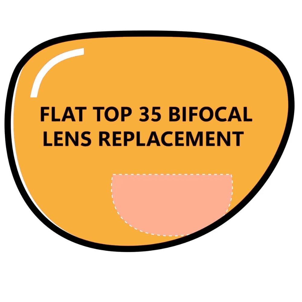 Flat Top 35 Bifocal Glass Lens Replacement - Glass Lens Eyewear