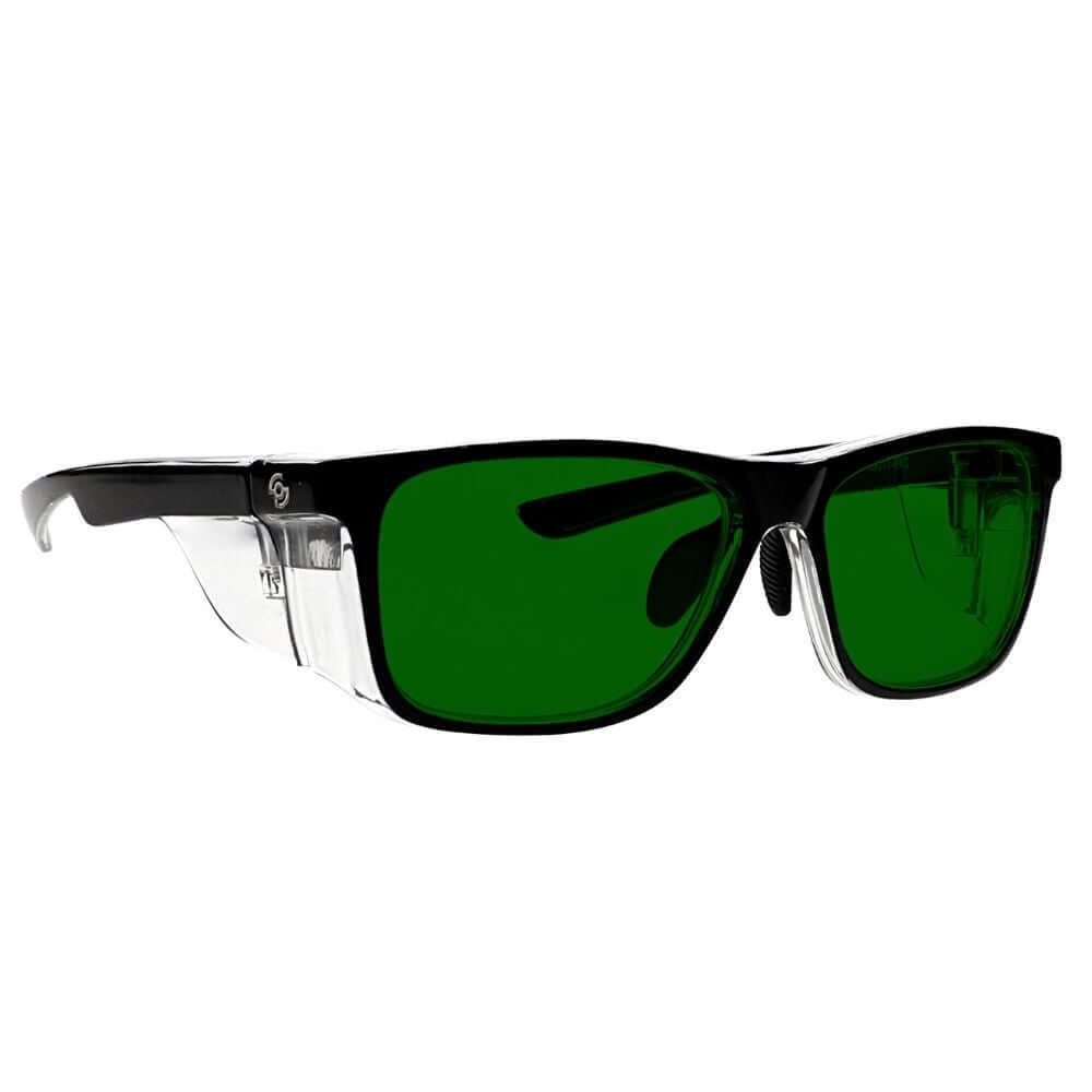 Black Glass Lens Eyewear safety glasses model 15011 with clear lenses and sturdy frame, designed for optimal eye protection.