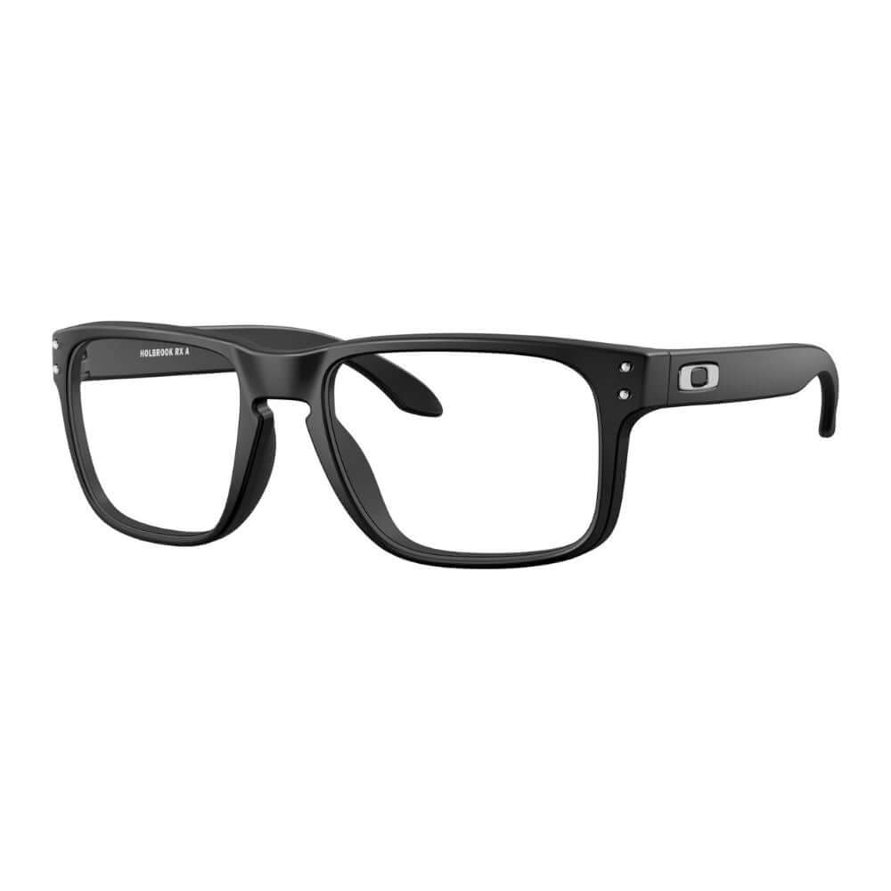 Oakley Holbrook Low Bridge Glass sunglasses in sleek black with a stylish design, ideal for a modern look.