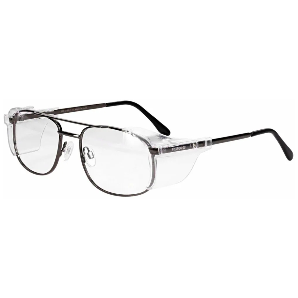 Gray prescription safety glasses RX-202 by VS Eyewear with protective lenses and durable frame design.