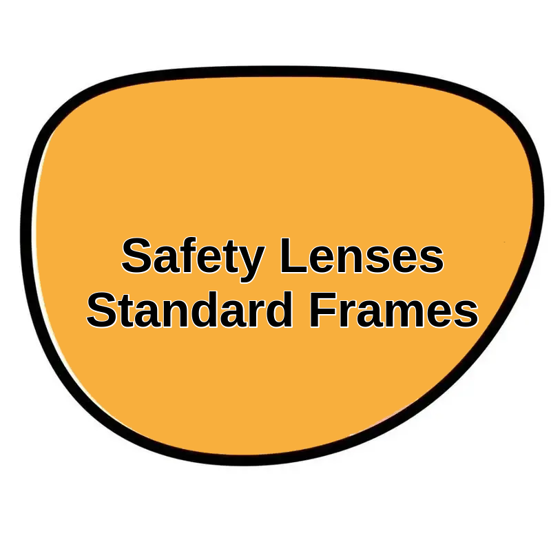 Replacement lenses for VS Eyewear safety glasses in standard frames, showcasing clear, durable lens design.